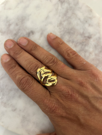 Stainless steel ring goudkleurig Lola   – verstelbaar
