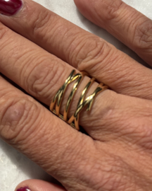 Stainless steel ring goudkleurig  mitte