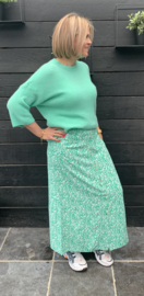 Rok groen met witte bloemen