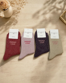 Glittersokken MAMA LOVE paars
