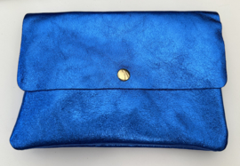 Handtasje klein metalic blauw
