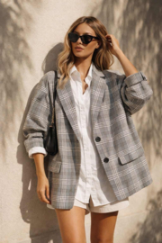 Blazer Jentel  oversized zwart/ wit