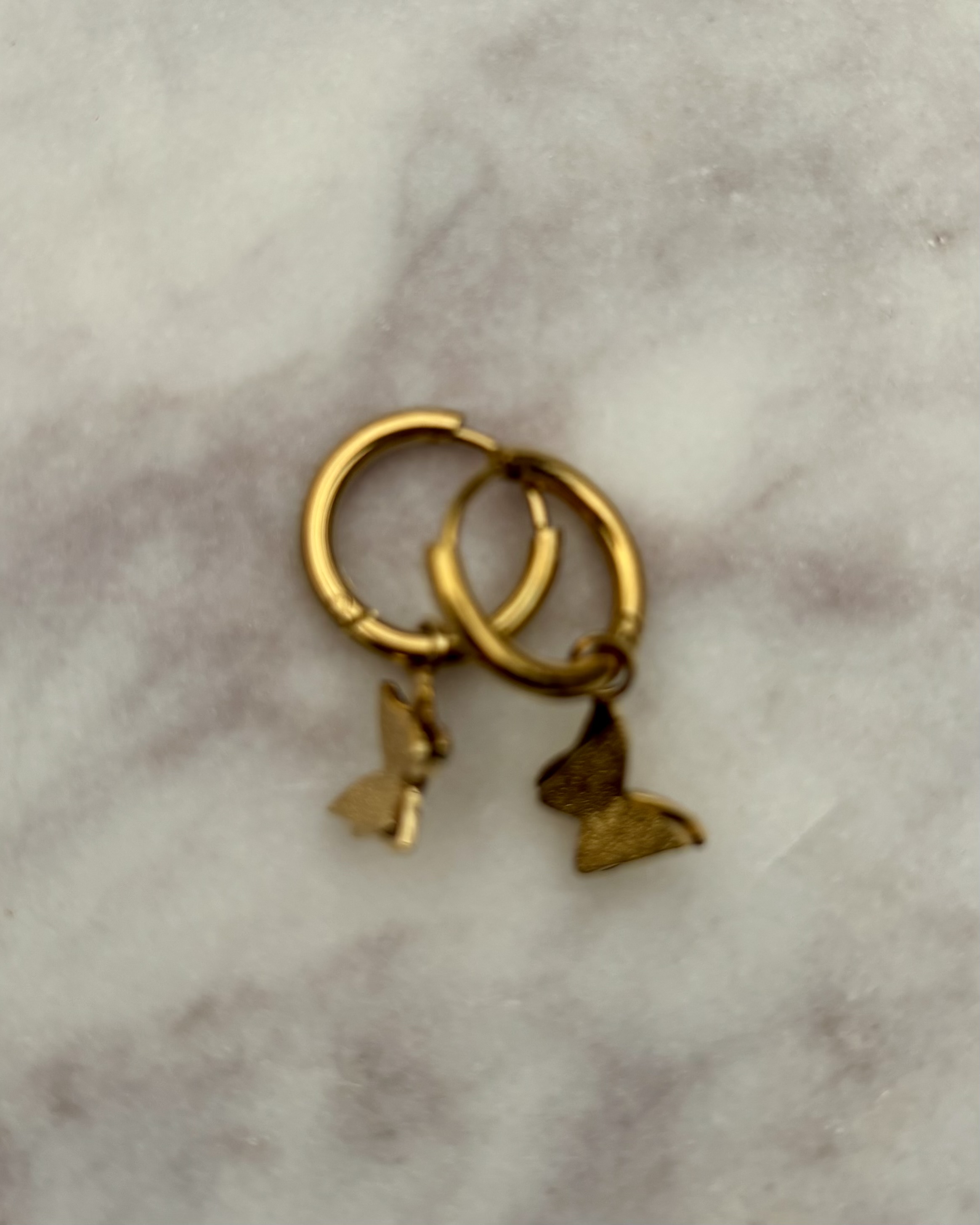 Stainless steel  Vlinder goud