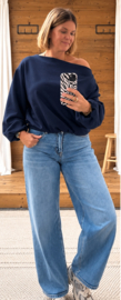 Sweater Zélie Off Shoulder marine