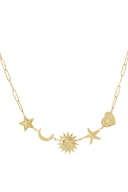 Ketting Zon Maan  Ster   goud