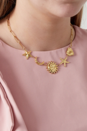 Ketting Zon Maan  Ster   goud