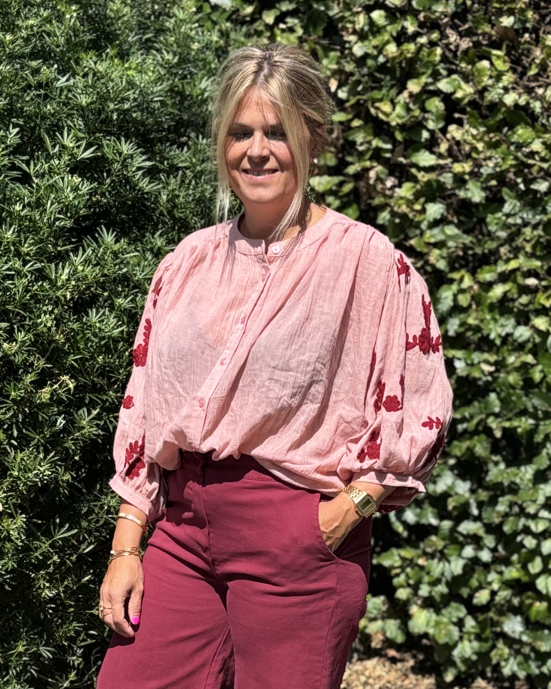 Hemdje Barbara pink/wine TU