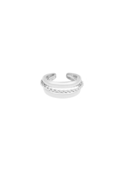 Ring  layered spiral   zilver