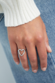 Ring charge of heart zilver