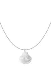 Ketting stainless steel schelp zilver