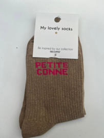 Glittersokken petite conne goud