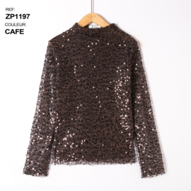 T shirt Glitter Mina  choco