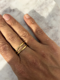 ring twee lagen goud