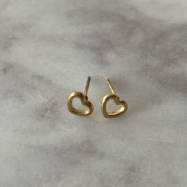 Stainless steel goud  open hartjes