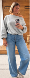 Sweater Zélie Off Shoulder grijs