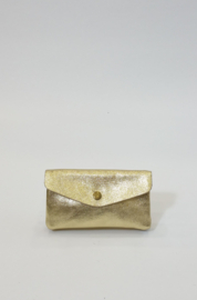 Portefeuille met knop leer goud