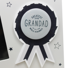 Fotolijstje 'Greatest ever Grandad', licht grijs (liggend)