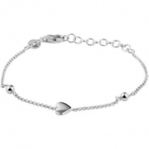 Baby/kind initiaal armbandje met graveerbaar hartje, 925 sterling zilver