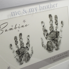 'Bambino' Fotolijst handafdrukjes 'Me & My Brother', verzilverd