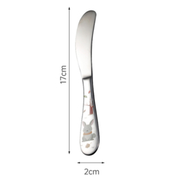 Kinderbestek bosdieren met kleurenprint, stainless steel