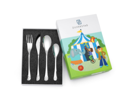 Zilverstad kinderbestek Circus, 4-delig, stainless steel