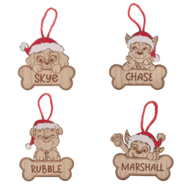 Paw Patrol Christmas, decoratie hangers Paw pups