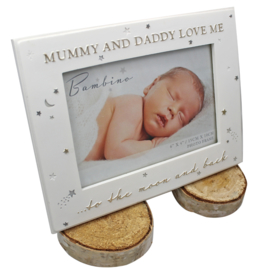 'Bambino' Fotolijstje 'Mummy and Daddy love me', wit