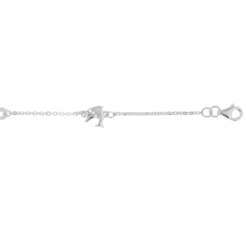 Baby/kind naam armbandje met dolfijntje, 925 sterling zilver