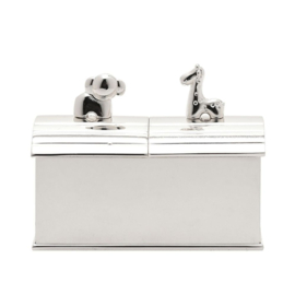 Hello Baby verzilverd tandendoosje & haarlokdoosje met naam