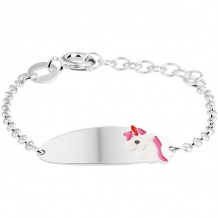 Baby/kind naam armbandje met eenhoorn, 925 sterling zilver