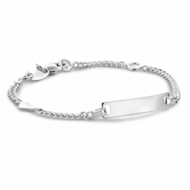 Baby/kind naam armbandje met hart, 925 sterling zilver