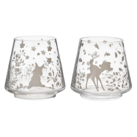 'Disney Home' Bambi glazen windlichten, set van 2