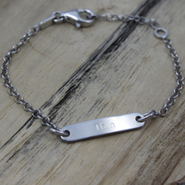 Baby/kind naam armbandje basis, 925 sterling zilver