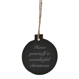 Leisteen Kerstbal Hanger