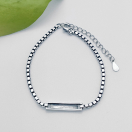 Baby/kind naam armbandje robuust, 925 sterling zilver