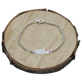 Baby/kind naam armbandje met eenhoorn, 925 sterling zilver