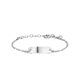 Kinder naam armbandje met jasseron schakel, 925 sterling zilver