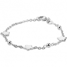 Baby/kind initiaal armbandje met 3 sterretjes, 925 sterling zilver