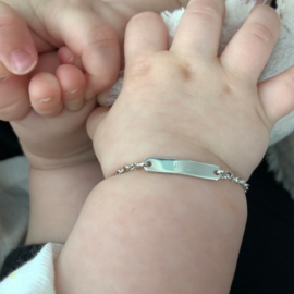 Baby/kind naam armbandje basis, 925 sterling zilver