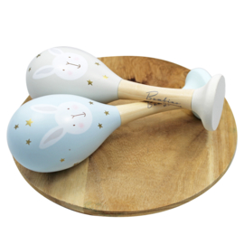 'Bambino' Houten Maraca's, blauw