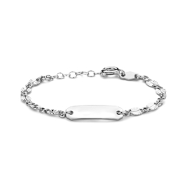 Kinder naam armbandje met platte schakel, 925 sterling zilver