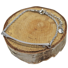 Gepersonaliseerde armband met zirkonia, 'Voor Mama/Oma' (staal)