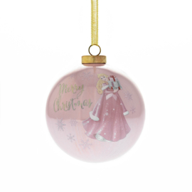 Disney Christmas, kerstbal keramiek Aurora (roze)