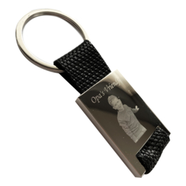 Personaliseerbare sleutelhanger, RVS/Canvas