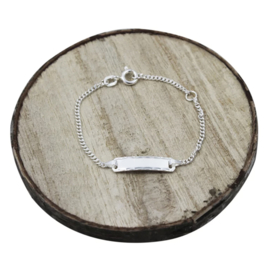 Baby/kind naam armbandje met sierlijke details, 925 sterling zilver