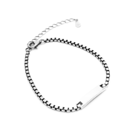 Baby/kind naam armbandje robuust, 925 sterling zilver