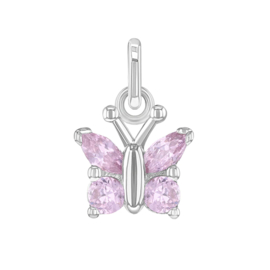 Bedeltje 'roze vlinder', 925 sterling zilver
