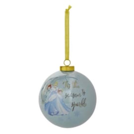 Disney Christmas, kerstbal keramiek Cinderella (blauw)