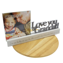 Fotolijstje, 'Love you Grandad', houten letters