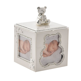 'Bambino' Fotolijst/keepsake box beertje, verzilverd